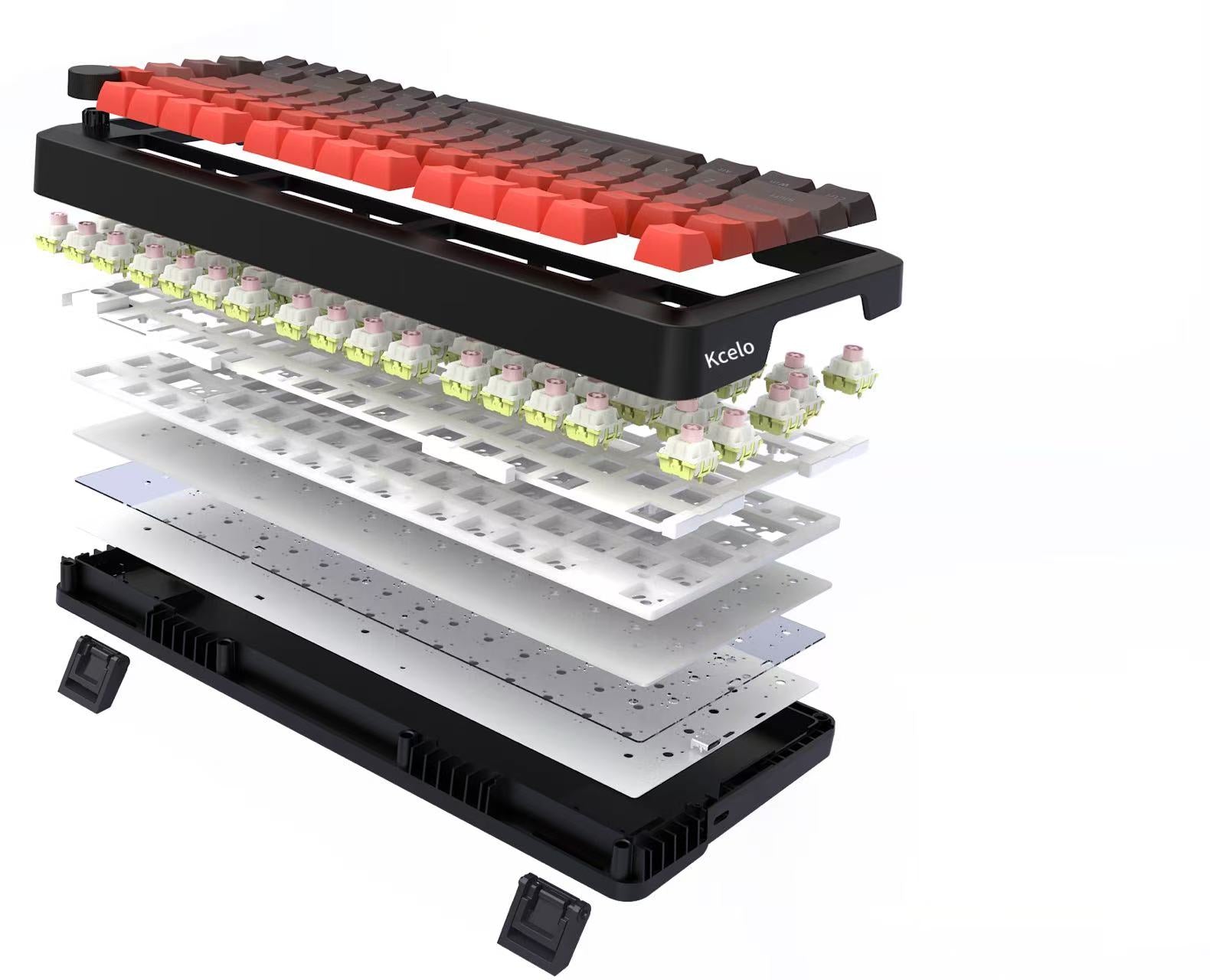 Teclado para juegos con cable y eje magnético Kcelo: interruptor de efecto Hall, junta intercambiable y perilla ajustable